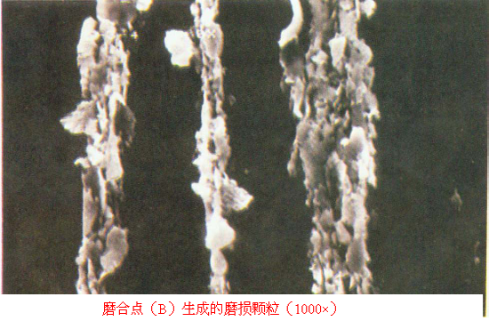 劇烈磨合階段B點的磨損顆粒圖像