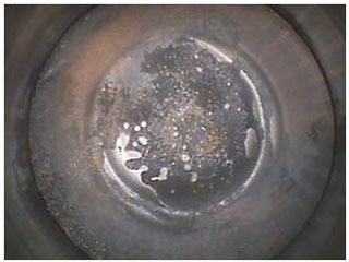 利用HIE系列內窺鏡檢測到的發動機活塞頂圖片一